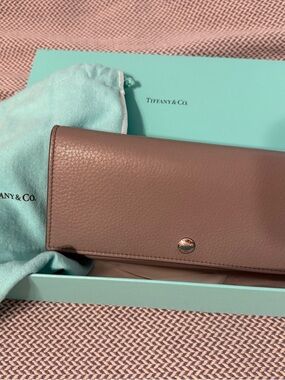 Tiffany & Co. Gray Pebbled Continental Wallet - Retired